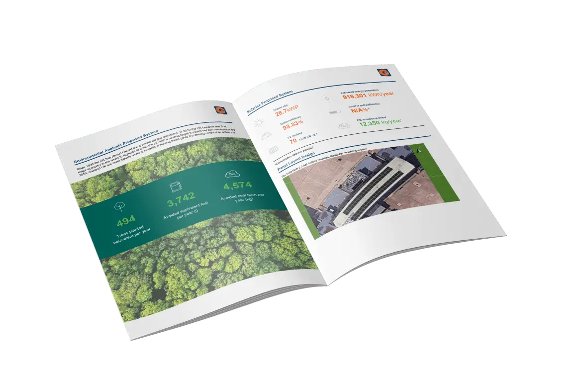 Solar yield analysis report mockup