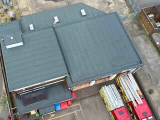 Garland UK bituminous roof for fire station