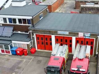 Garland UK bituminous roof for fire station