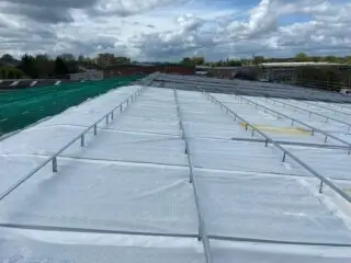 View of the vapour control layer and supporting frame were installed, followed by high-performance mineral quilt insulation to meet the 0.18W/m²K target.
