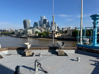 Garland UK finished heritage roof refurbishment at Tower Bridge ticket office featuring restored roofing system and sympathetic design integration.